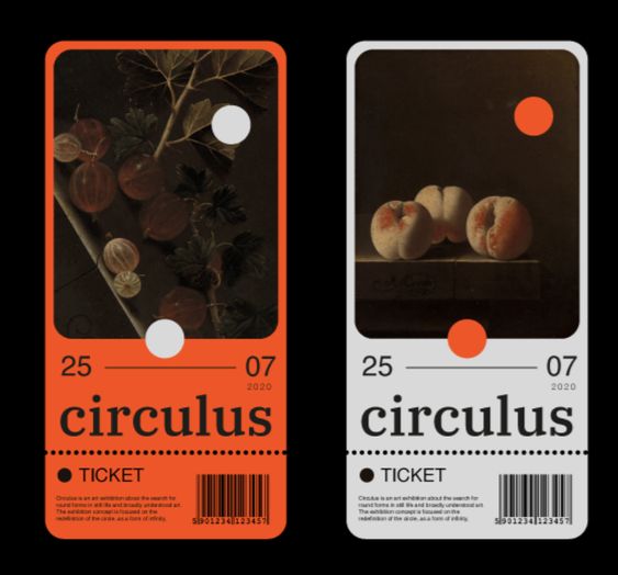 fluorescent orange color of the moment on circulus ticket design