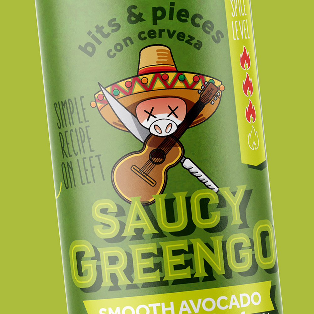 saucy greengo food packaging design for bits & pieces