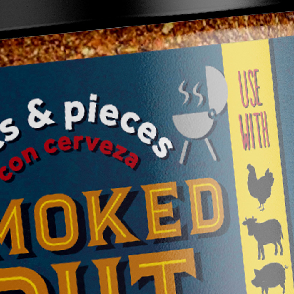 smoked out seasoning food packaging design for bits & pieces