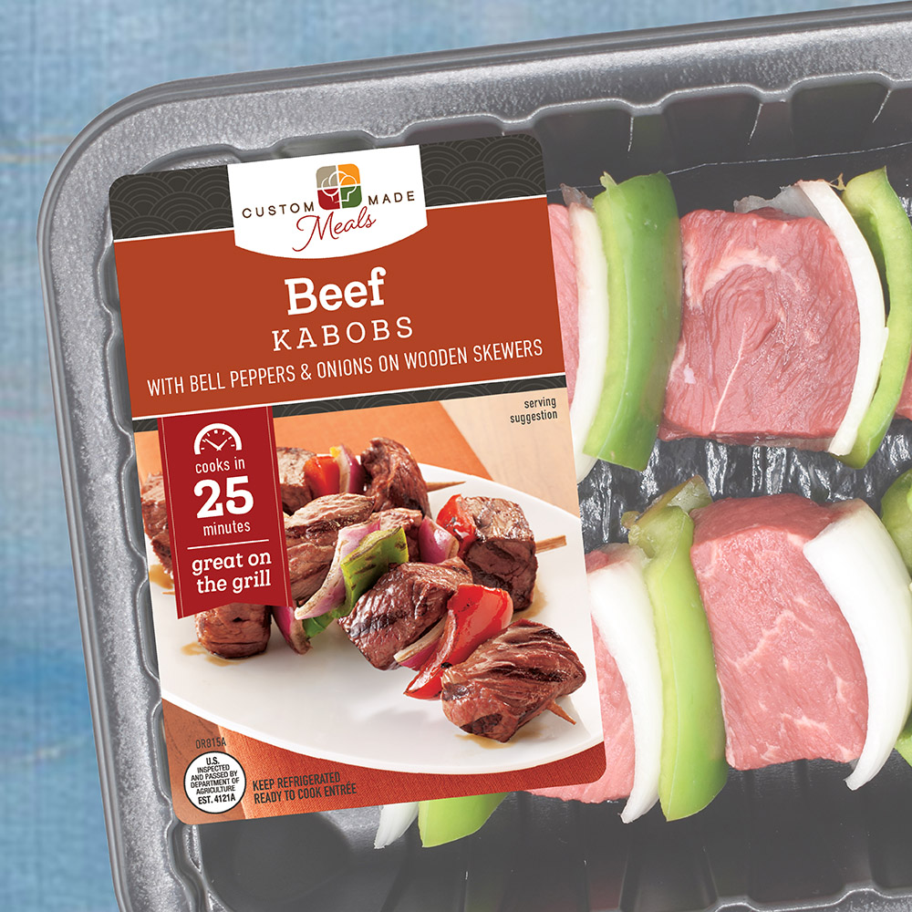 beef kabobs food packaging design for custom made meals