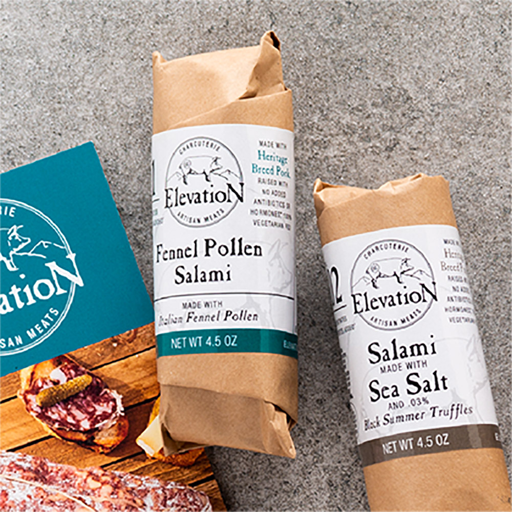 salami food packaging design for elevation meats