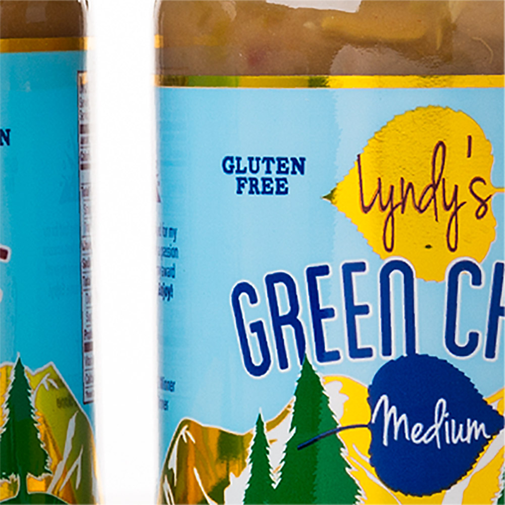 medium green chili food packaging design for lyndy's