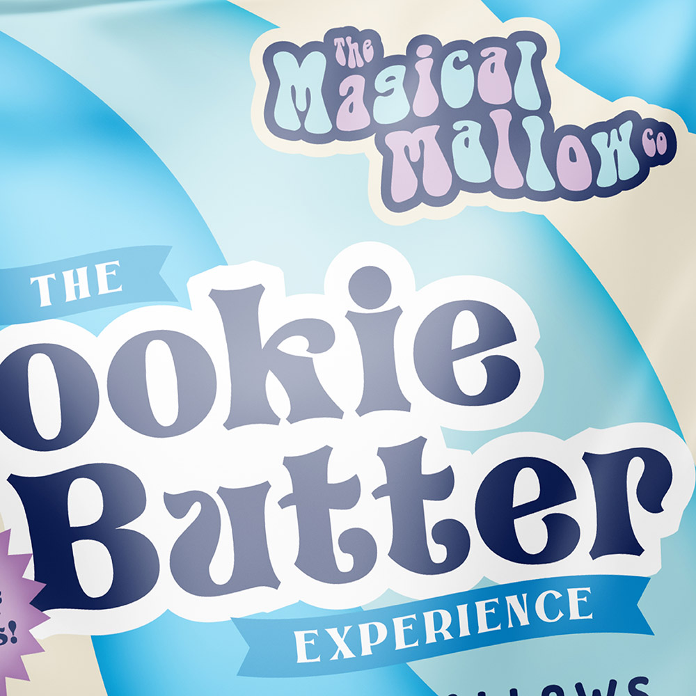 cookie butter marshmallows food packaging design for magical mallow