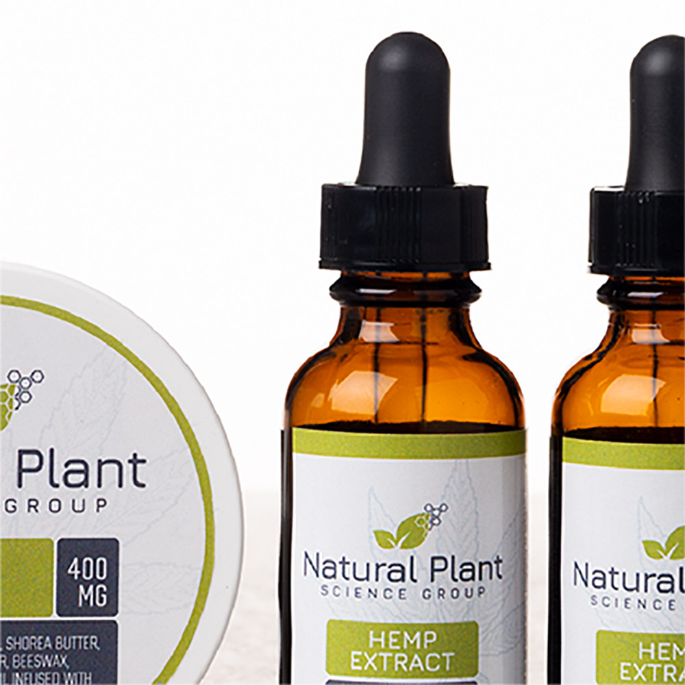 hemp extract cannabis packaging design for natural plant science group
