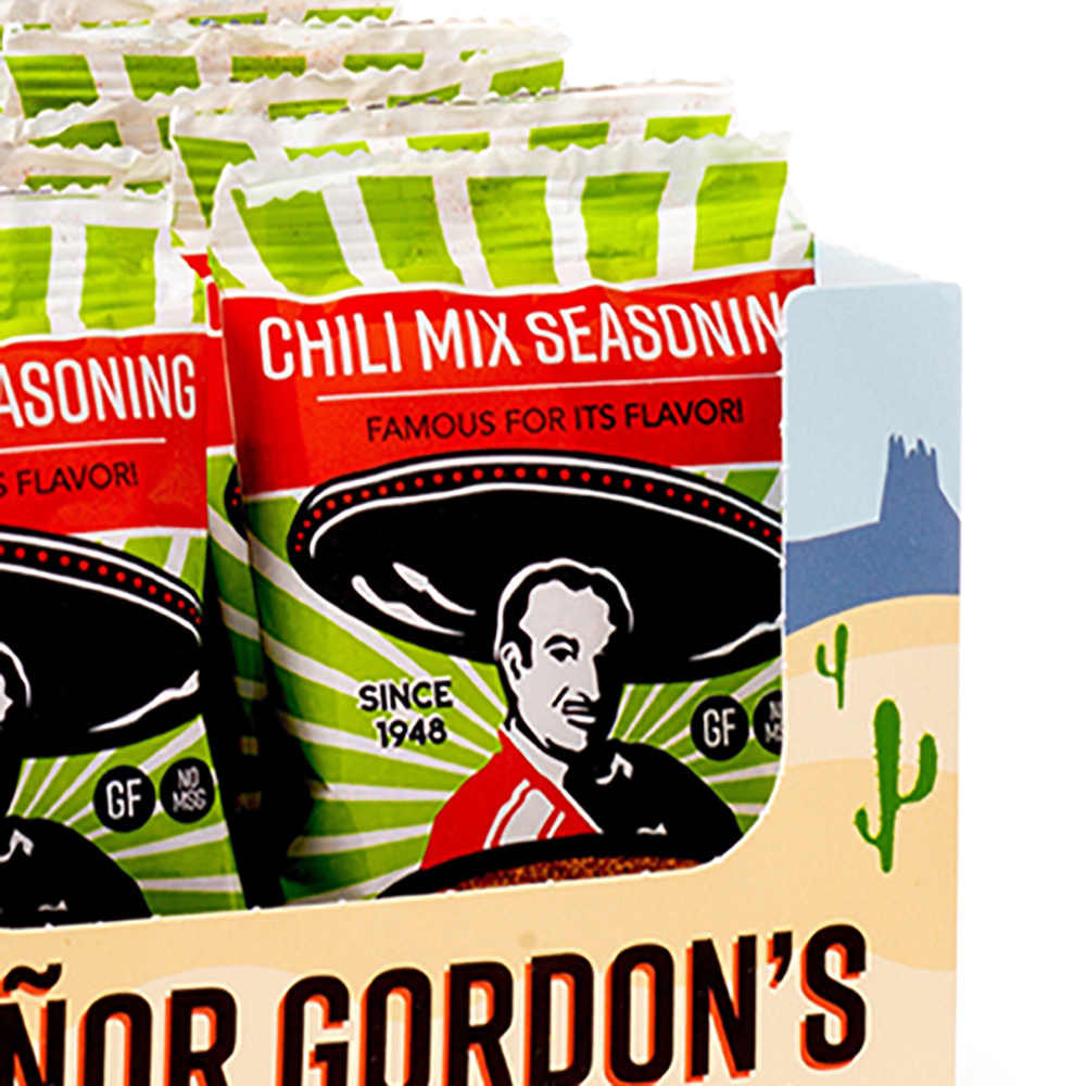 chili mix seasoning food packaging design for señor gordon's