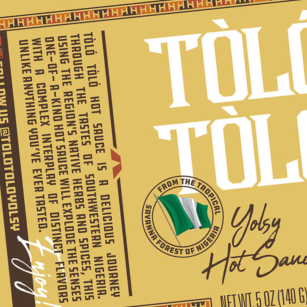 yolsy hot sauce food packaging design for tolo tolo