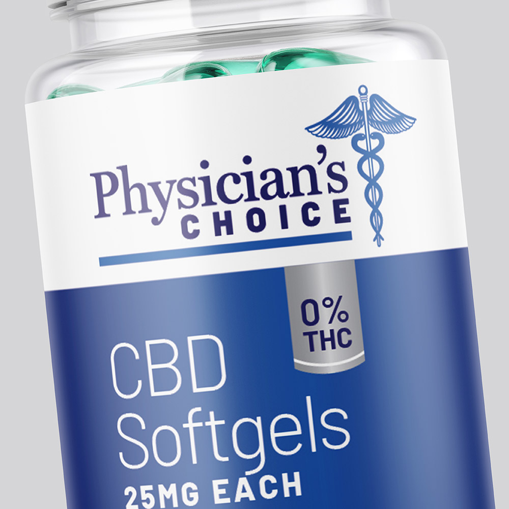 cbd softgels cannabis packaging design for Brandon medical center