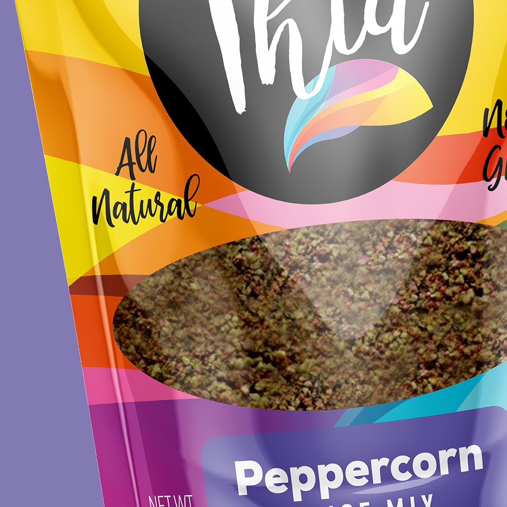 peppercorn spice mix food packaging design for chef thia