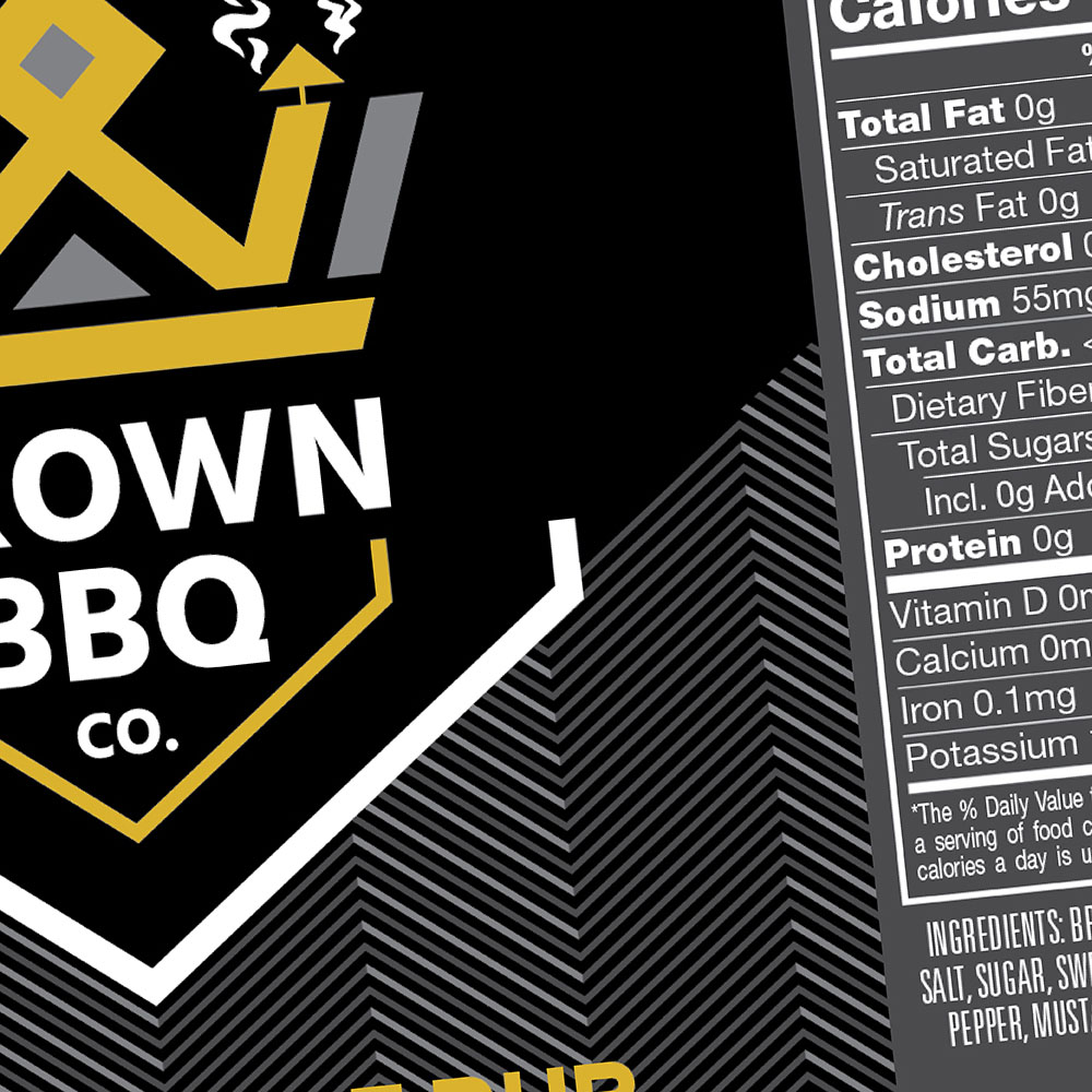 all-purpose rub food packaging design for crown bbq co