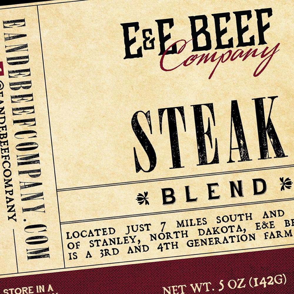 steak blend food packaging design for e&e beef