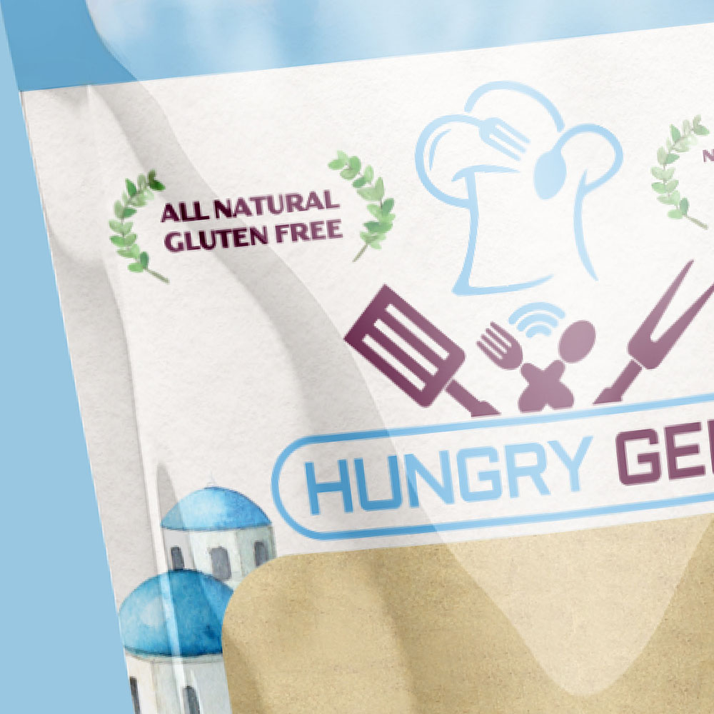 gyro seasoning food packaging design for hungry gene's