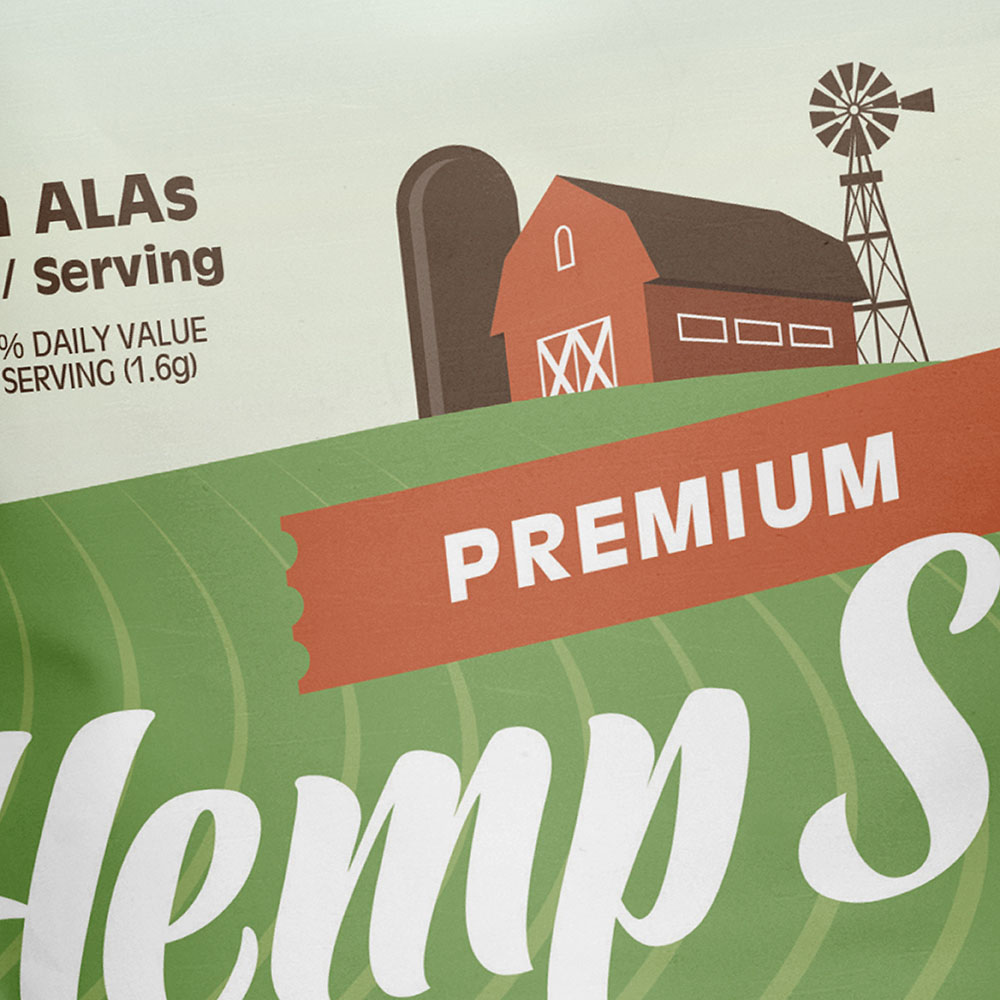 hemp seed food packaging design for knwble grwn
