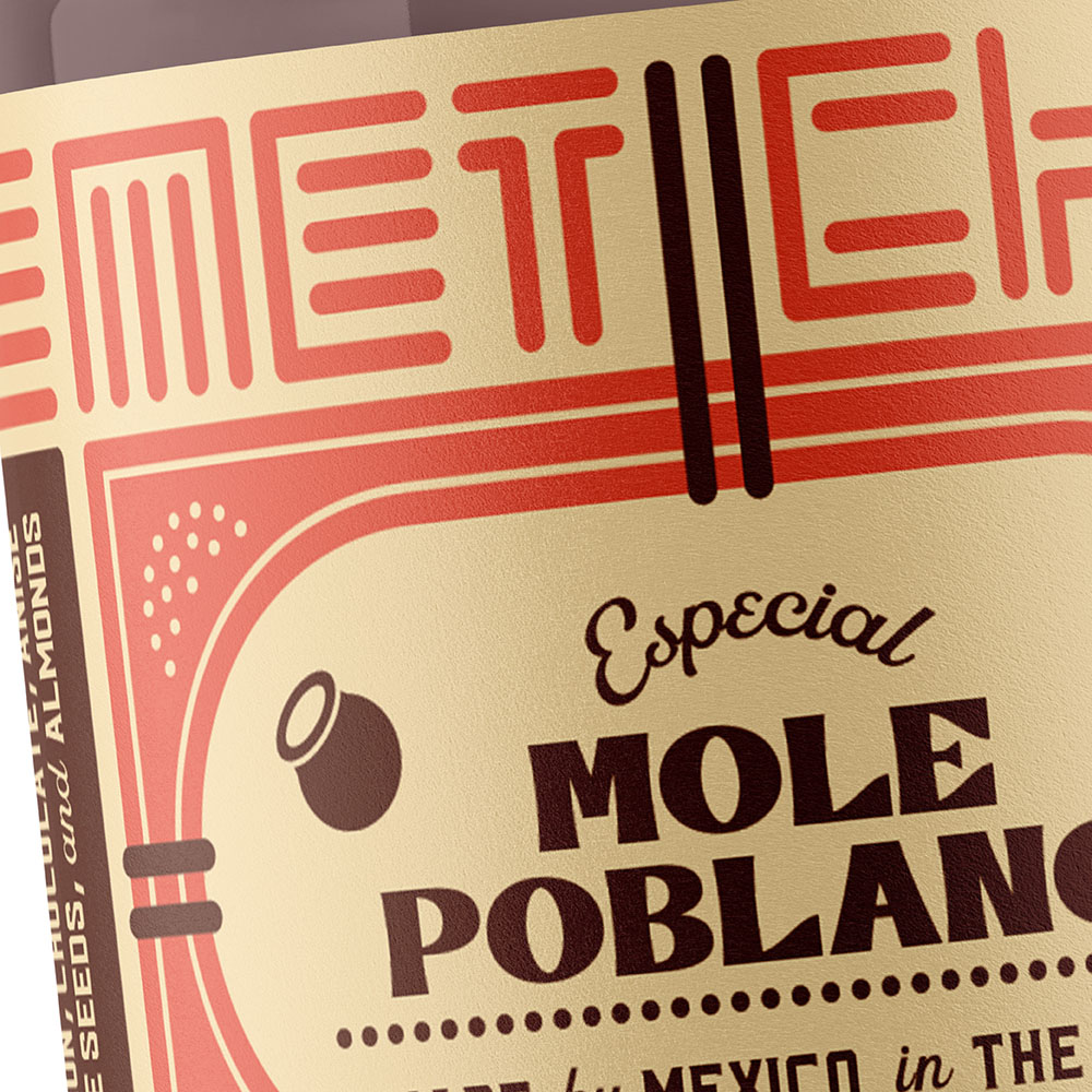 mole poblano food packaging design for metiche