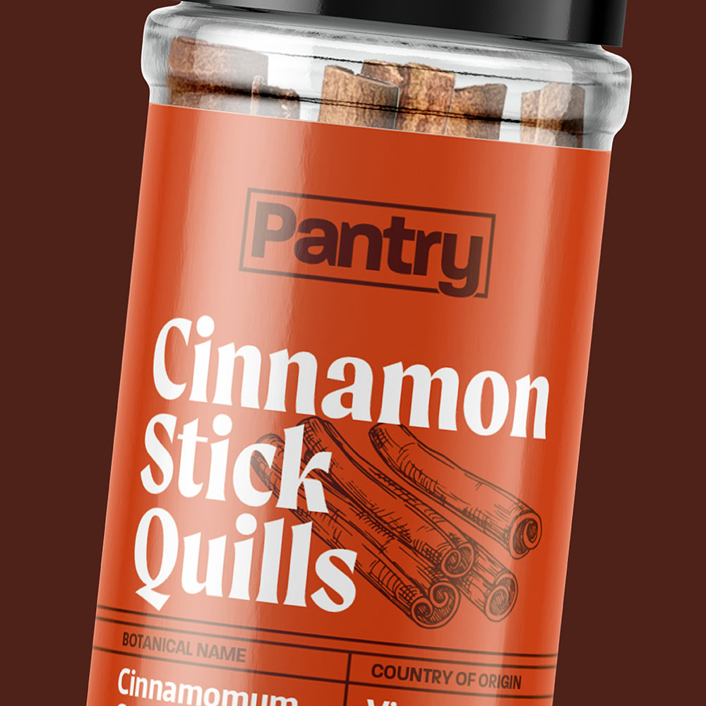 cinnamon stick quills food packaging design for pantry