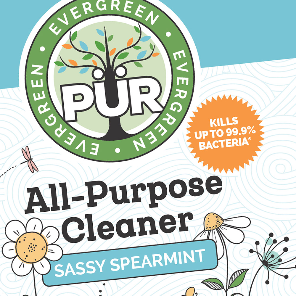 sassy spearmint all-purpose cleaner packaging design for PurEvergreen