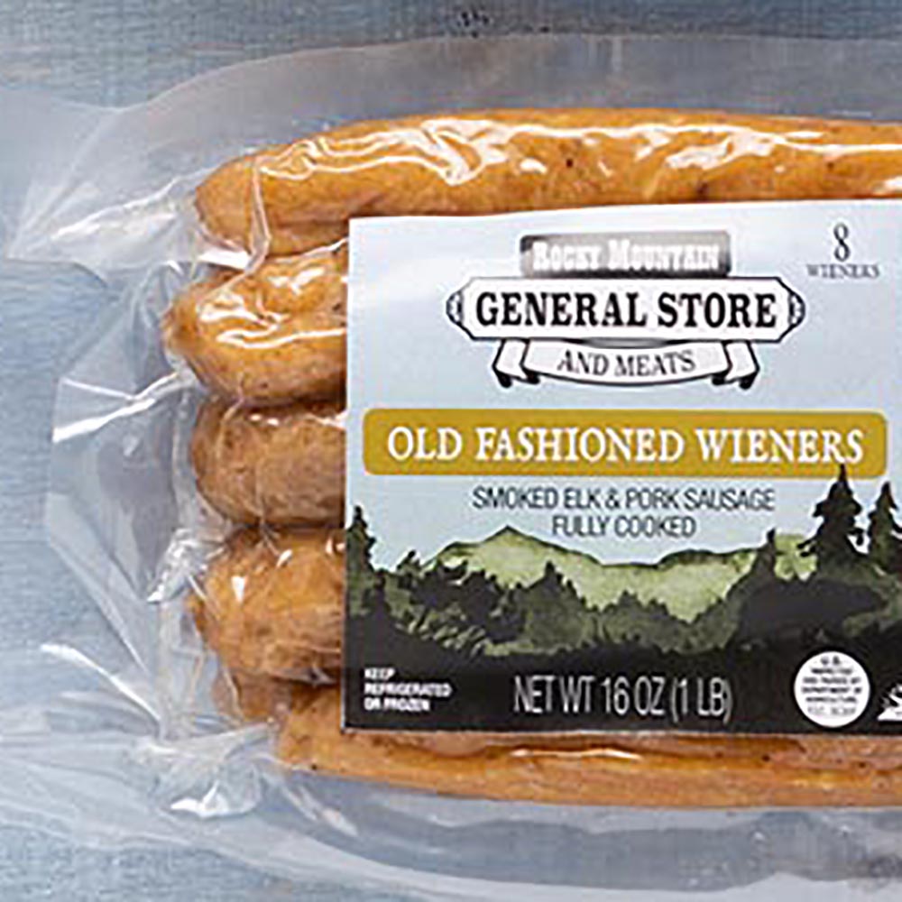 meat sausage food packaging design for Rocky Mountain general store