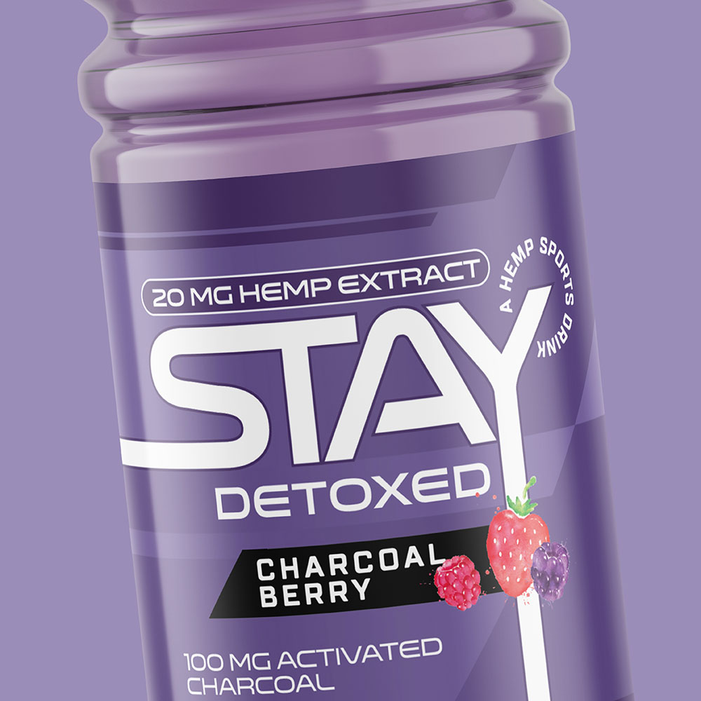 charcoal berry beverage packaging design for stay