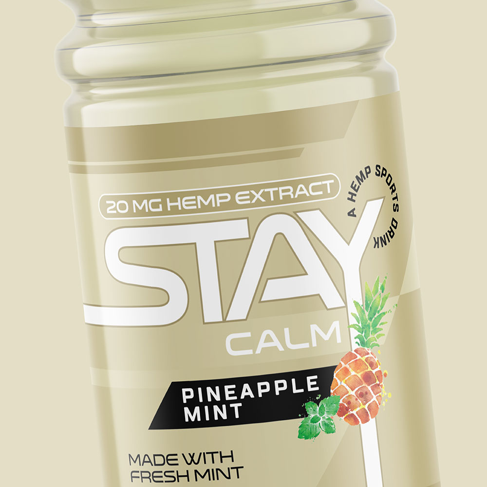 pineapple mint beverage packaging design for stay