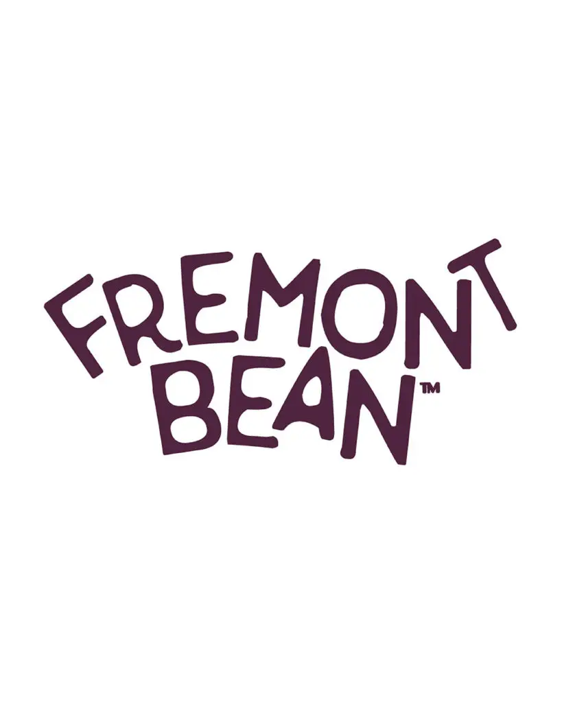 Company logo for Fremont Bean: the company name in angled purple block letters.