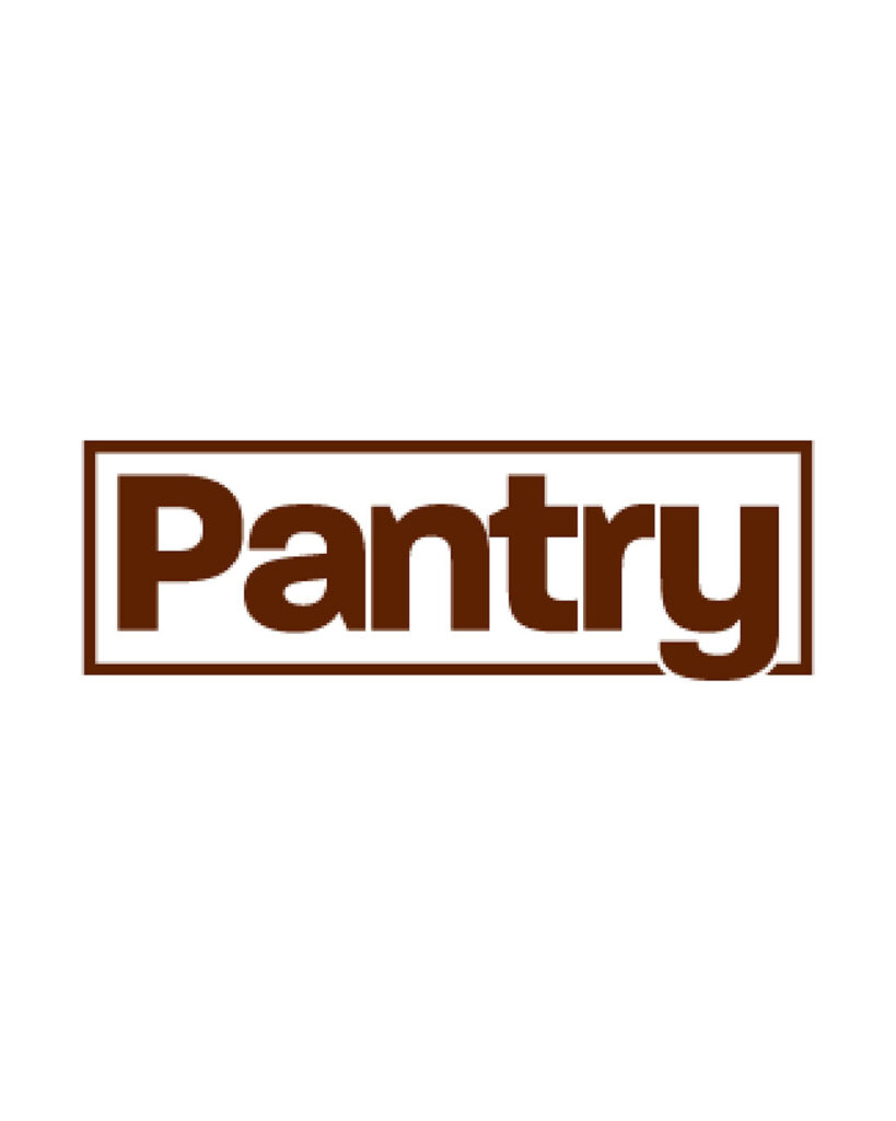 Company logo for Pantry: the company name in stylized brown block letters, enclosed in a rectangular brown border.